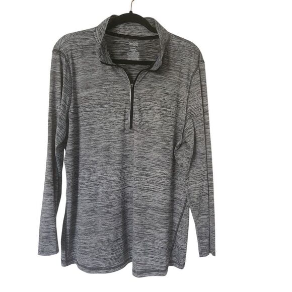 Danskin Now Womens Gray Semi-Fitted Quarter-Zip Pullover Longsleeve Size XXL - Picture 1 of 6